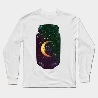 Whimsical Moon - Galaxy Jar Long Sleeve T-Shirt